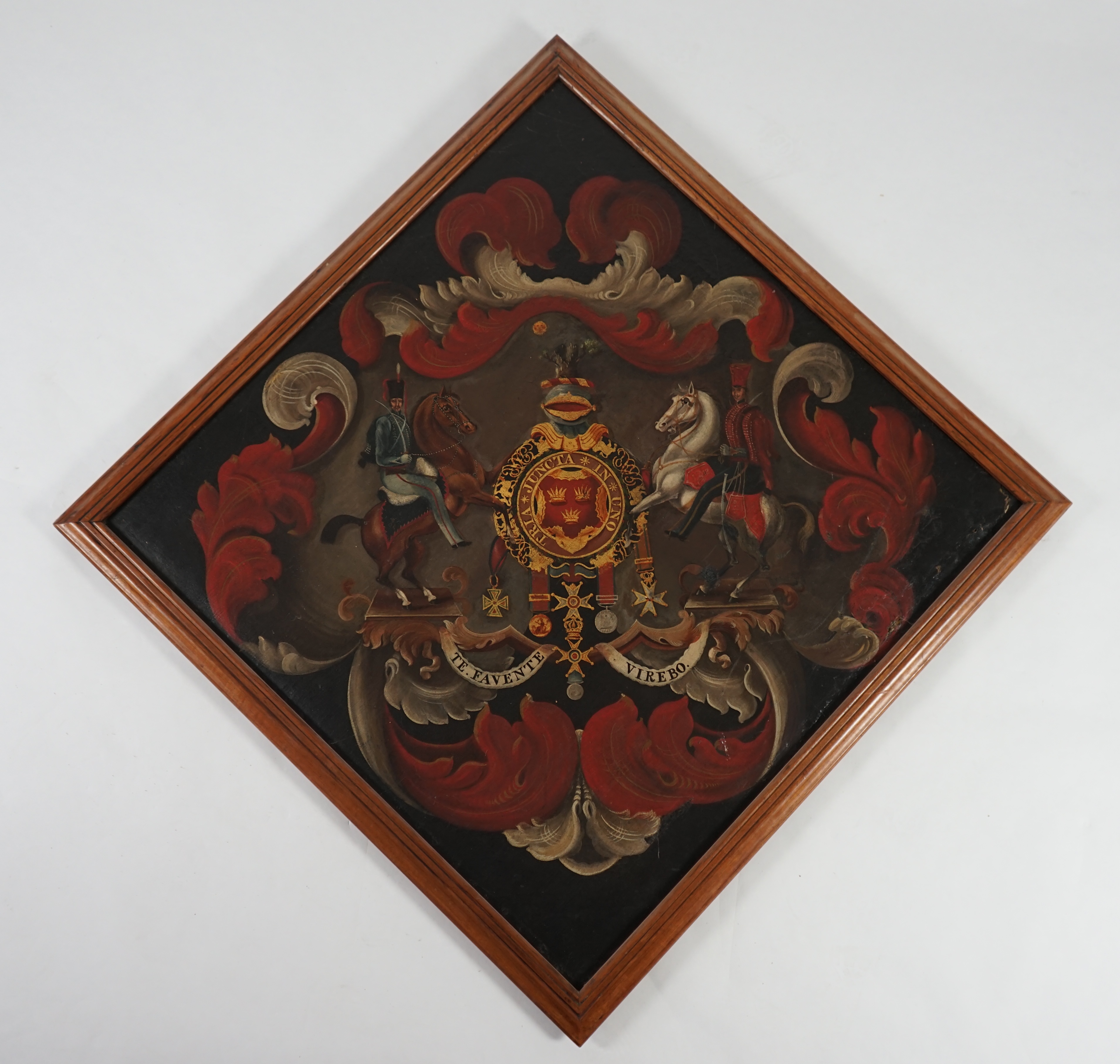 A William IV oil on canvas hatchment, bearing the arms of Sir Colquhoun Grant (1772-1835)